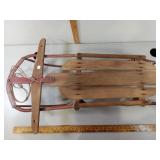 Vintage Metal Rail and Wooden Sled