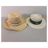 John Deere  and Resistol straw hats
