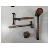 Auto Body Tools, 2x Hammers, Dolly Hand Anvil,