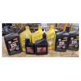 Oil, pneumatic, and 6qt marked 40.  In tote