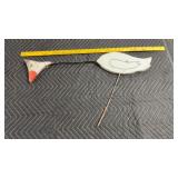 Wooden crane yard art decor