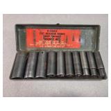 11 impact socket SAE set, in metal case
