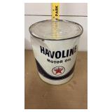 Vintage Texaco Havoline FULL 1 gallon oil can,