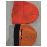 Broncos hat and orange hat