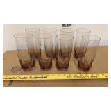 8 imperial plum pink drinking glasses