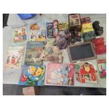 Toys and Old Dutch Cleanser toy box