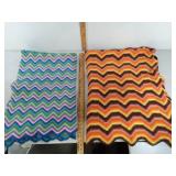 2- Chevron Afghans Blankets