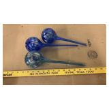3 glass plant watering globes