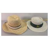 John Deere  and Resistol straw hats