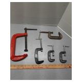 Assorted sizes of C Clamps see photos