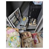 Sewing material, Suitcase,  wood shelf, picture