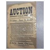 Political 1930s auction bill