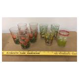 Vintage mid-century juice drinking glasses