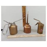 3 Oil Cans, 1 is Eaglet Hydraulic Model 58 Pump