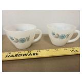 2 vintage fire king blue cornflower tea cups, 1