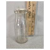 Grobecks dairy embossed half pint glass milk