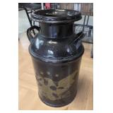 >Cream can with eagle paint approx 24" tall