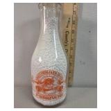 P.Warzycha, Pawtucket RI, quart glass milk bottle