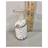 Alamito,  Color label half pint glass milk bottle