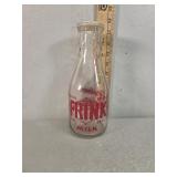 Frink milk, Denver CO. quart glass milk bottle