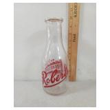 Roberts, V For Victory Glass Milk Bottle, One
