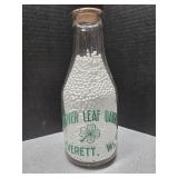 Clover Leaf Dairy Everett WI. 1qt milk bottle