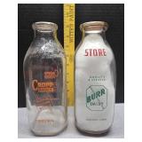 Cropp Dairy PA. Burr Dairy CT 1qt milk bottle.
