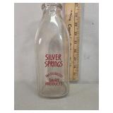 Silver Springs Dairy quart glass milk bottle