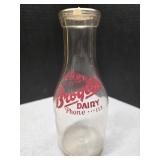 Broyles  Dairy 1qt milk bottle