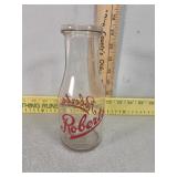 Roberts pint cursive color label, glass milk