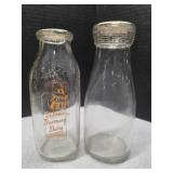 Golden Guernsey Co-op Dairy 1pt milk bottle & no