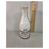 Ideal dairy "ice cream" color label quart glass