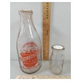 2- Glass Milk Bottles, Pendergast Bros. Dairy,