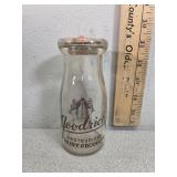 Goodrich "protected" half pint glass milk bottle