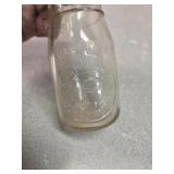 California Dairies embossed half pint glass milk