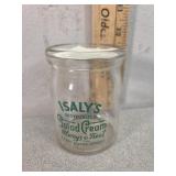 Isalys salad cream color label half pint glass