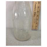 Blue Valley dairy, embossed quart glass milk