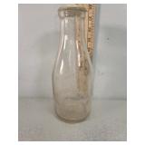 Whartons Dairys, embossed quart glass milk bottle