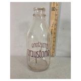 Graystone half gallon color label glass milk