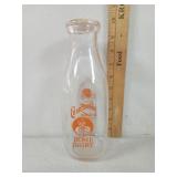 Charlotte Home Dairy One Quart Glass Milk Bottle,