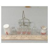 *7- Miniature Glass Milk Bottles with Metal Wire