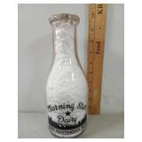 Morning Star Dairy One Quart Glass Milk Bottle