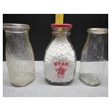 1/2 pint & 16oz milk bottles Star Dairy OK. J.W