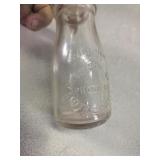 Smith grocery, embossed half pint glass milk