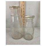 2 meadow gold pint and half pint embossed glass