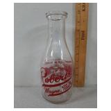 Roberts/ Wayne, Nebr Glass Milk Bottle, One