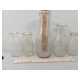 5- Glass Milk Bottles, 1/3 Quart Conservo, One