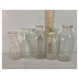 Unabled glass milk bottles various sizes