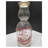 Rosedale Dairy cream top 1qt milk bottle.