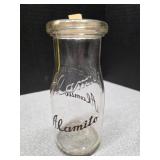 Alamito Dairy half pint 1/2 pt milk bottle.